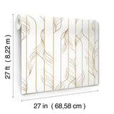 Elemental Thread White & Gold by Candice Olson Metallic Stripe Wallpaper – York Designer Series DF3301
