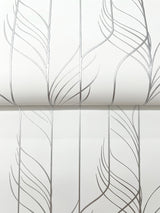Elemental Thread White & Silver by Candice Olson Metallic Stripe Wallpaper – York Designer Series DF3302