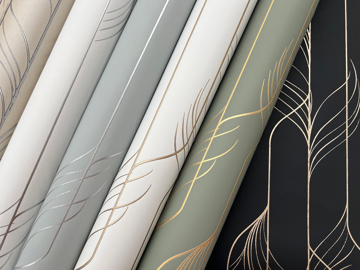 Elemental Thread White & Silver by Candice Olson Metallic Stripe Wallpaper – York Designer Series DF3302