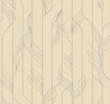 Candice Olson Elemental Thread wallpaper in neutral pearl and silver with raised metallic striped feather motif