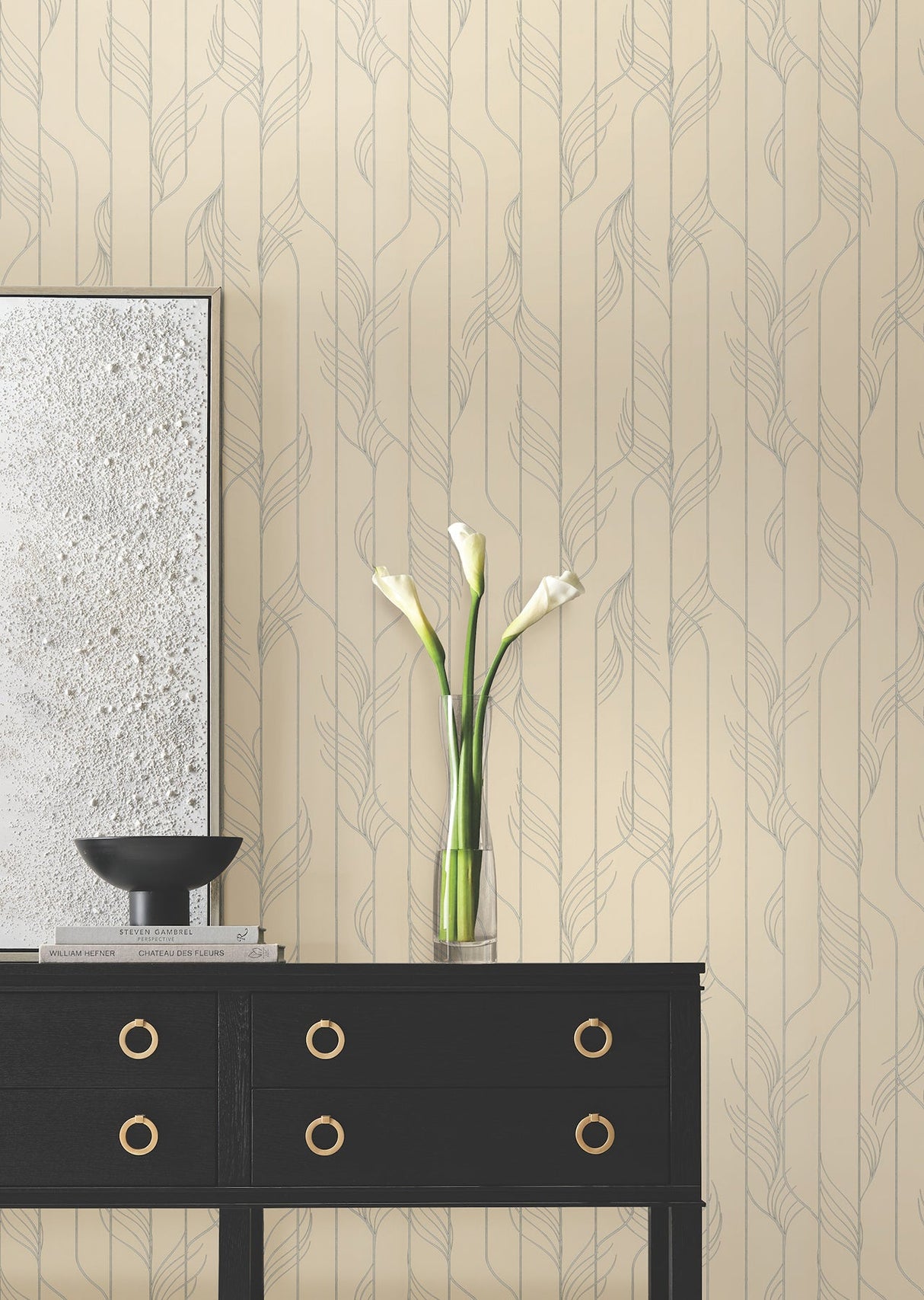 Elemental Thread Neutral Pearl & Silver by Candice Olson Wallpaper- York Designer Series DF3303