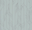 Elemental Thread Blue & Silver Metallic Foil Feather Stripe Wallpaper by Candice Olson - DF3304
