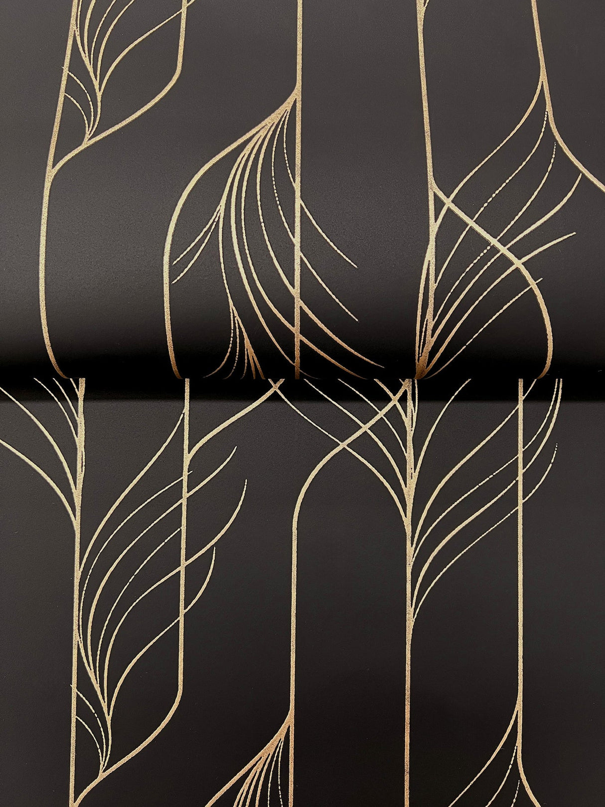 Elemental Thread Black & Gold by Candice Olson Foil on Non Woven Wallpaper- York Designer Series DF3305