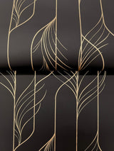 Elemental Thread Black & Gold by Candice Olson Foil on Non Woven Wallpaper- York Designer Series DF3305