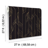 Elemental Thread Black & Gold by Candice Olson Foil on Non Woven Wallpaper- York Designer Series DF3305