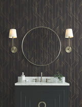 Elemental Thread Black & Gold by Candice Olson Foil on Non Woven Wallpaper- York Designer Series DF3305