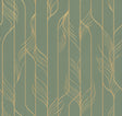 Elemental Thread Green & Gold Wallpaper by Candice Olson - DF3306