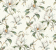 Garden Jewels White Wallpaper by Candice Olson - DF3311 - Magnolia Blossom Floral Non-Woven Unpasted Wallpaper Roll