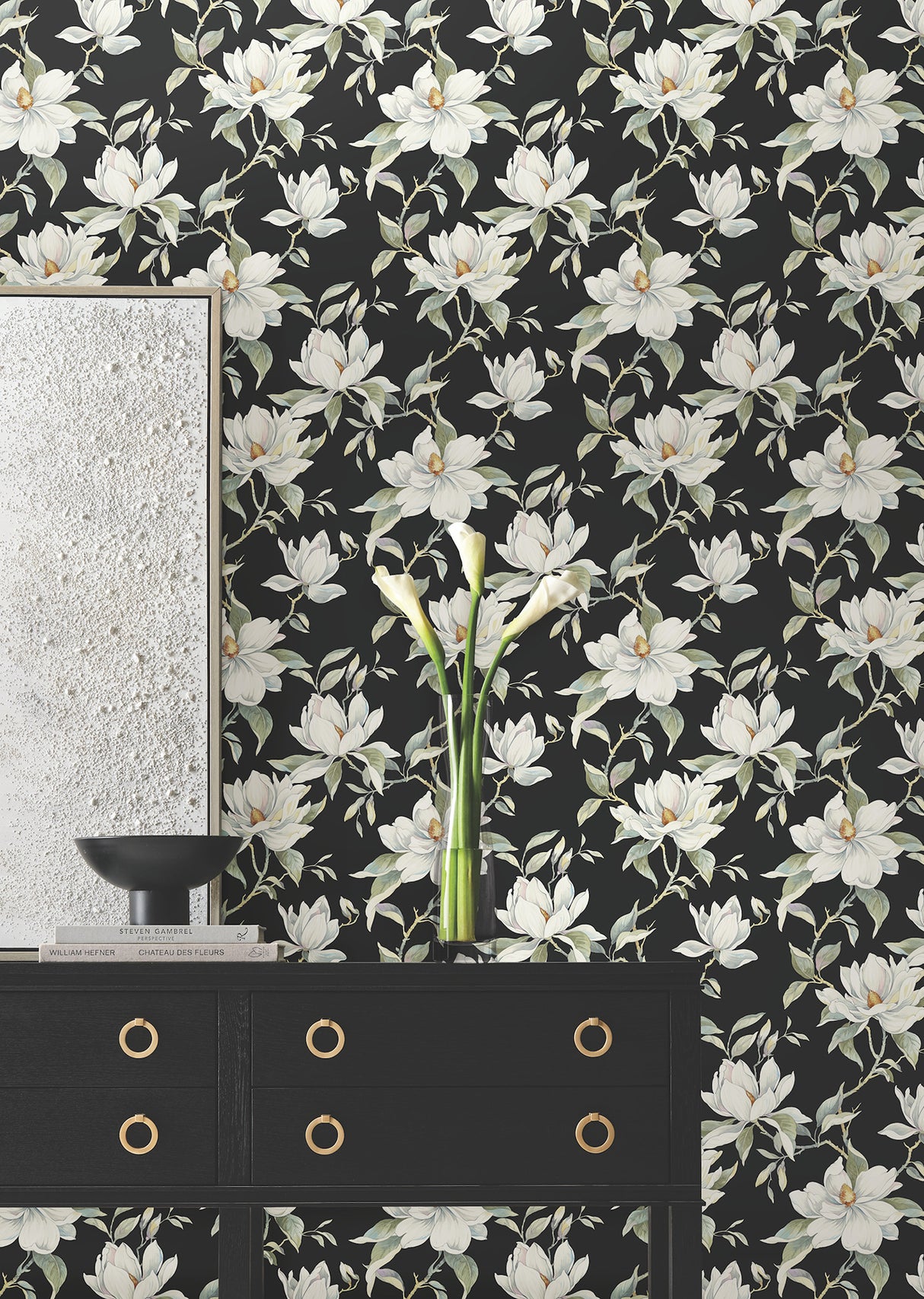 Garden Jewels Black by Candice Olson Floral Wallpaper – York Designer Series DF3313