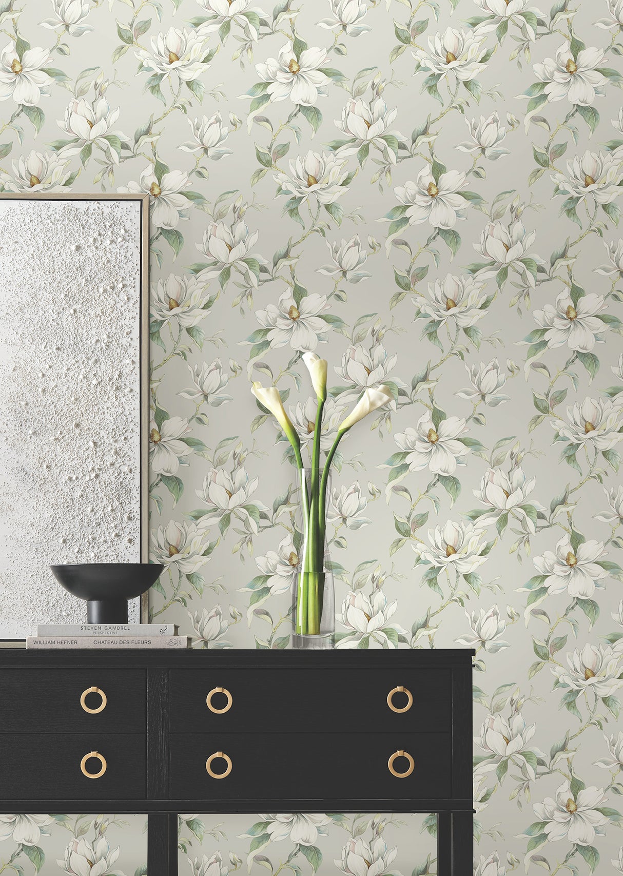 Garden Jewels Warm Grey by Candice Olson Floral Wallpaper – York Designer Series DF3314
