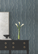 Mineral Shimmer Denim & Gold by Candice Olson Wallpaper – York Designer Series DF3321