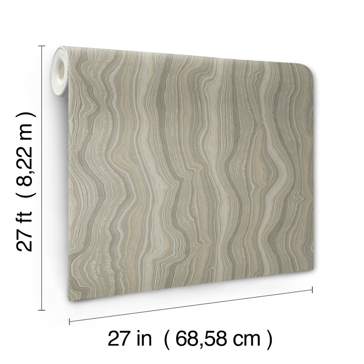 Mineral Shimmer Taupe & Pearl by Candice Olson Metallic Stone Stripe Wallpaper – York Designer Series DF3325