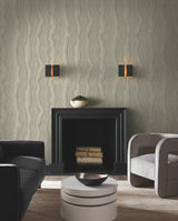 Mineral Shimmer Taupe & Pearl by Candice Olson Metallic Stone Stripe Wallpaper – York Designer Series DF3325