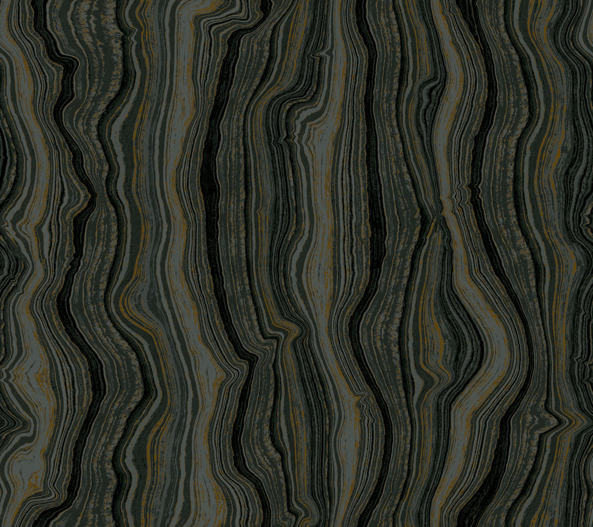 Mineral Shimmer Black & Gold wallpaper by Candice Olson, geode-inspired metallic stripes