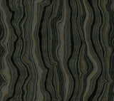 Mineral Shimmer Black & Gold wallpaper by Candice Olson, geode-inspired metallic stripes
