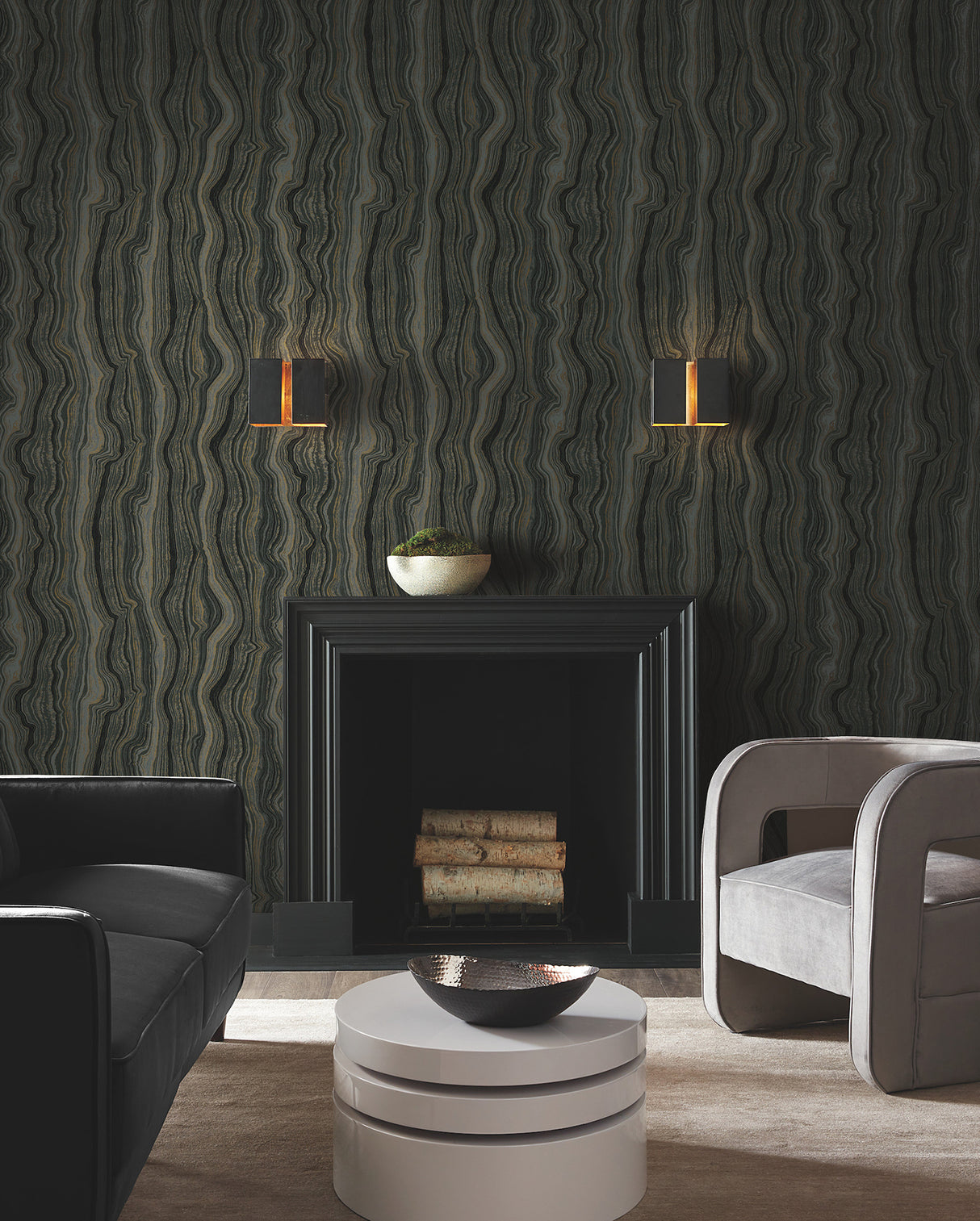 Mineral Shimmer Black & Gold by Candice Olson Wallpaper – York Designer Series DF3326
