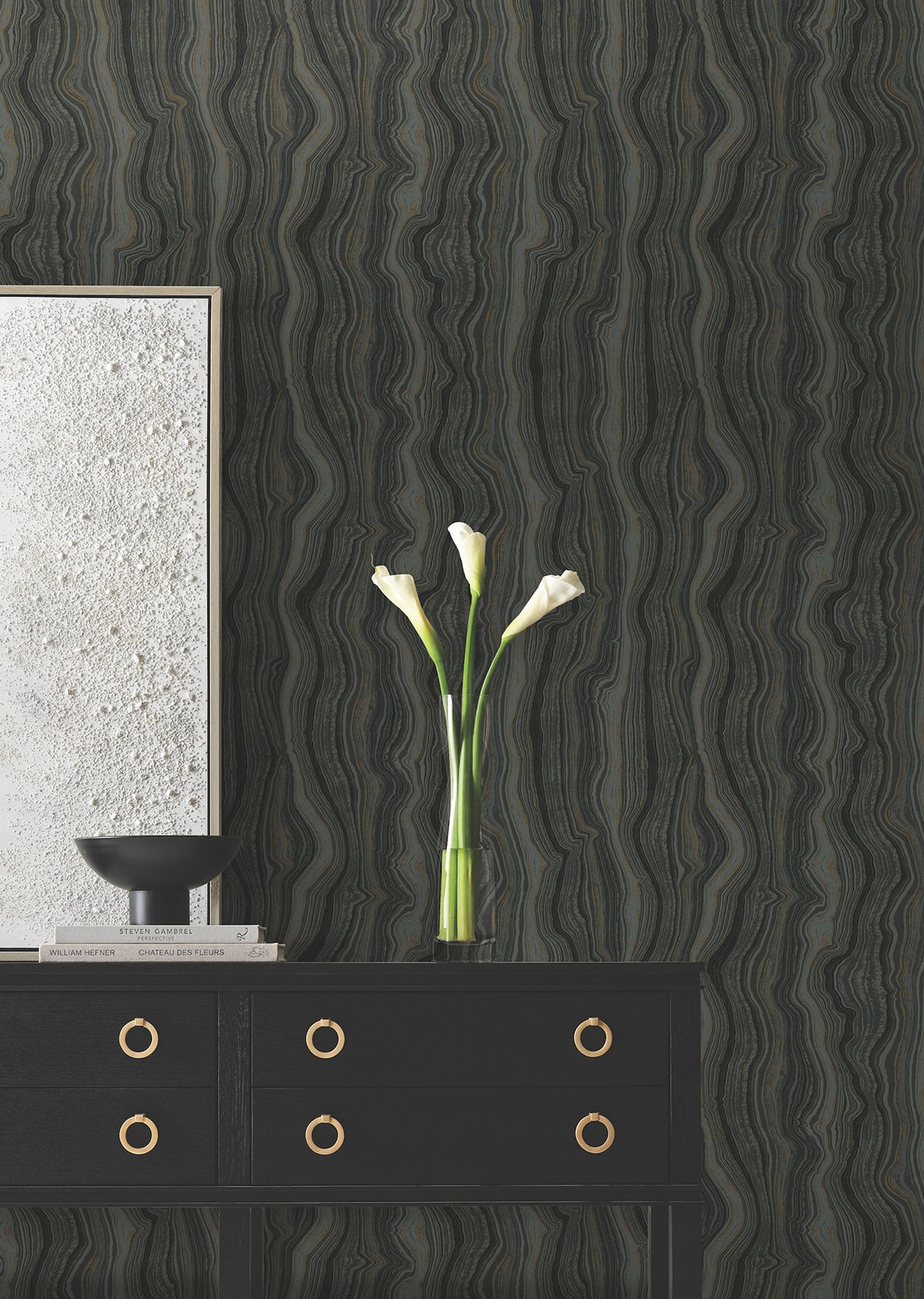 Mineral Shimmer Black & Gold by Candice Olson Wallpaper – York Designer Series DF3326