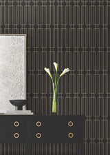 Terrace Black by Candice Olson Geometric Non Woven Wallpaper – York Designer Series DF3328