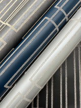 Terrace Navy by Candice Olson Geometric Wallpaper – York Designer Series DF3329