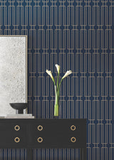 Terrace Navy by Candice Olson Geometric Wallpaper – York Designer Series DF3329