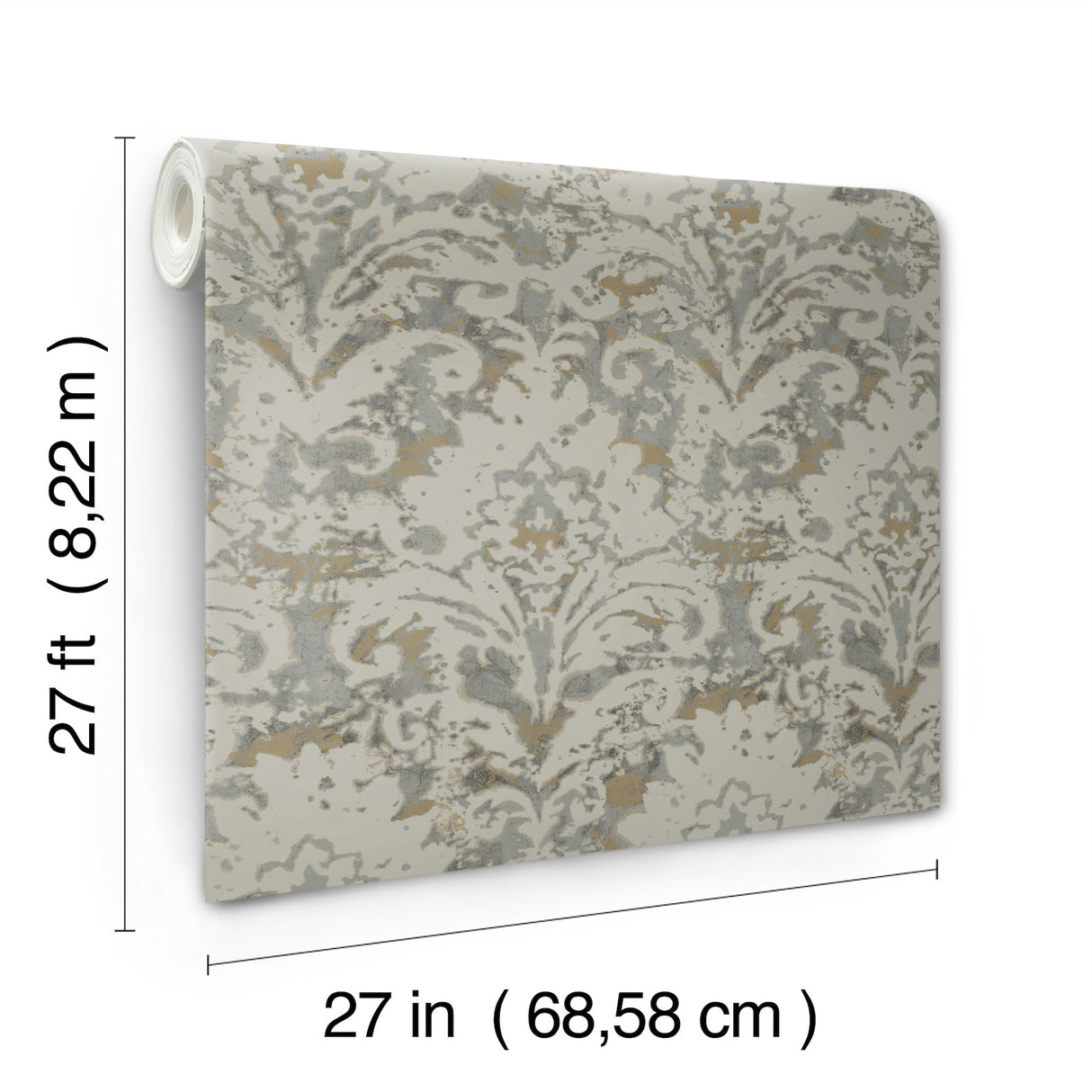 Velvet Crush Damask Taupe & Gold by Candice Olson Wallpaper – York Designer Series DF3331