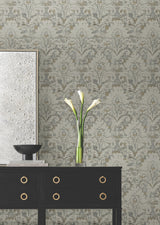 Velvet Crush Damask Taupe & Gold by Candice Olson Wallpaper – York Designer Series DF3331