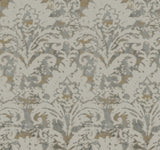 Candice Olson Velvet Crush Damask Taupe & Gold wallpaper roll and room scene