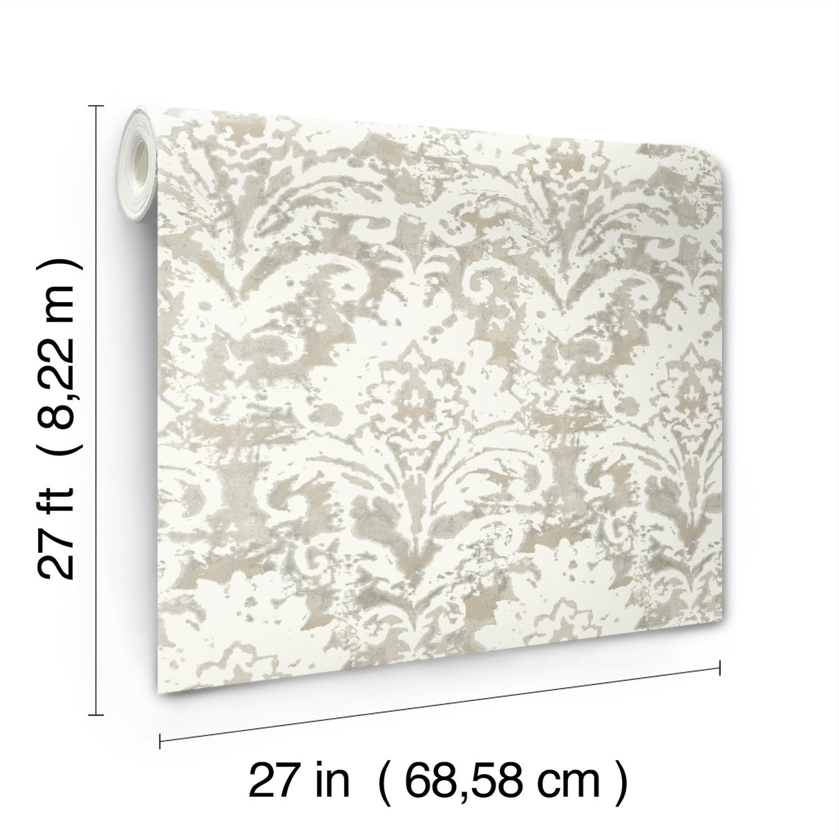 Velvet Crush Damask Soft Neutral & Pearl by Candice Olson Non Woven Wallpaper – York Designer Series DF3333