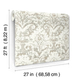Velvet Crush Damask Soft Neutral & Pearl by Candice Olson Non Woven Wallpaper – York Designer Series DF3333