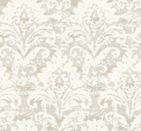 Velvet Crush Damask Cream & Pearl Wallpaper by Candice Olson - DF3334
