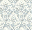 Velvet Crush Damask Blue & Pearl Wallpaper by Candice Olson - DF3335