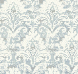 Velvet Crush Damask Blue & Pearl Wallpaper by Candice Olson - DF3335