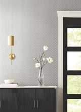 Uptown Glam White by Candice Olson Glass Bead Damask Wallpaper – York Designer Series DF3339