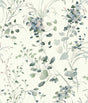 Candice Olson Spring Whispers Jade wallpaper DF3341 – botanical watercolor leaves on off-white background