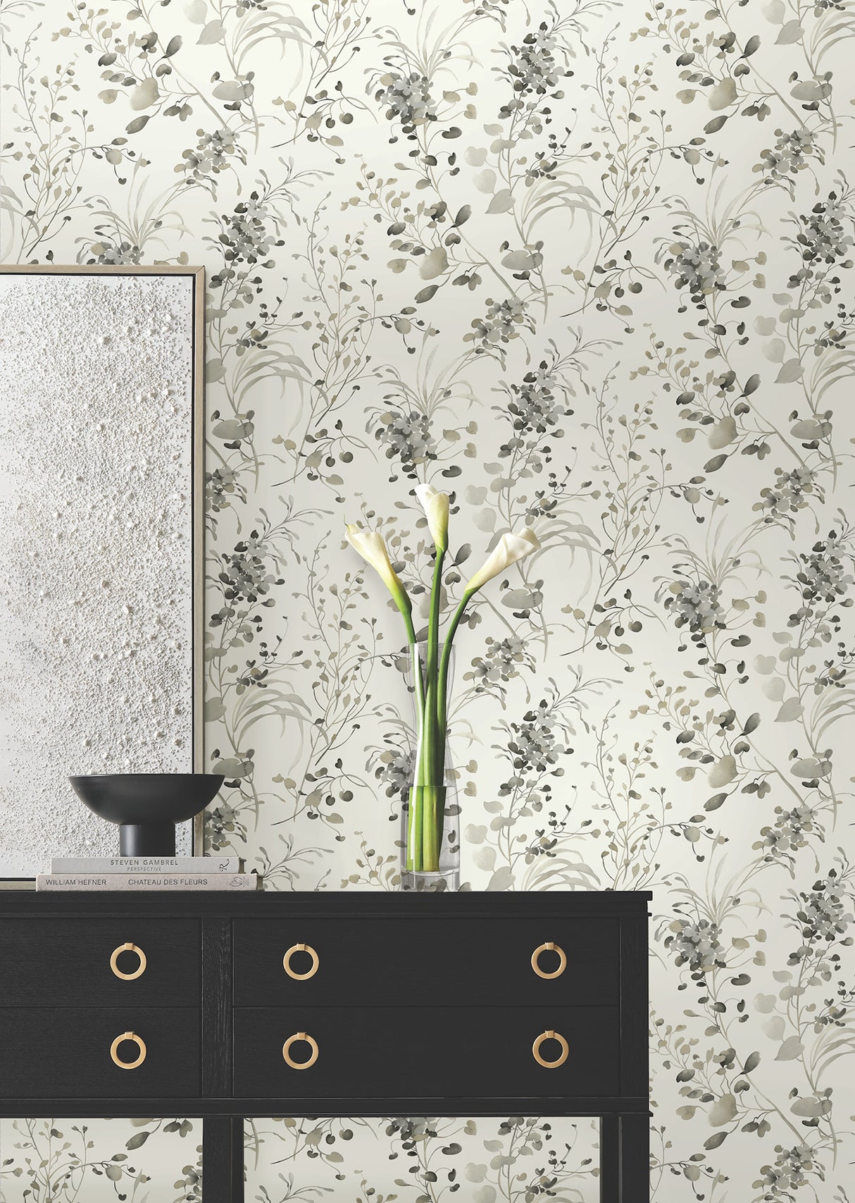 Spring Whispers Charcoal by Candice Olson Wallpaper – York Designer Series DF3342