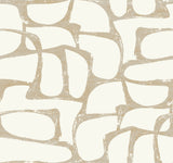 Craftsman Geometric white and gold wallpaper pattern DF3351 by Candice Olson