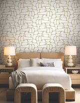Craftsman Geometric White & Gold by Candice Olson Geometric Wallpaper – York Designer Series DF3351