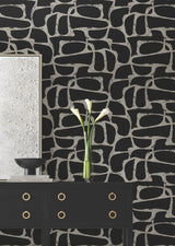 Craftsman Geometric Black by Candice Olson Wallpaper- York Designer Series DF3352