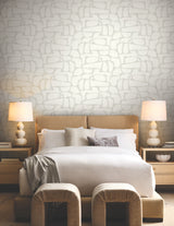 Craftsman Geometric White & Soft Grey by Candice Olson Decadence II Modern Geometric Wallpaper - Candice Olson DF3353