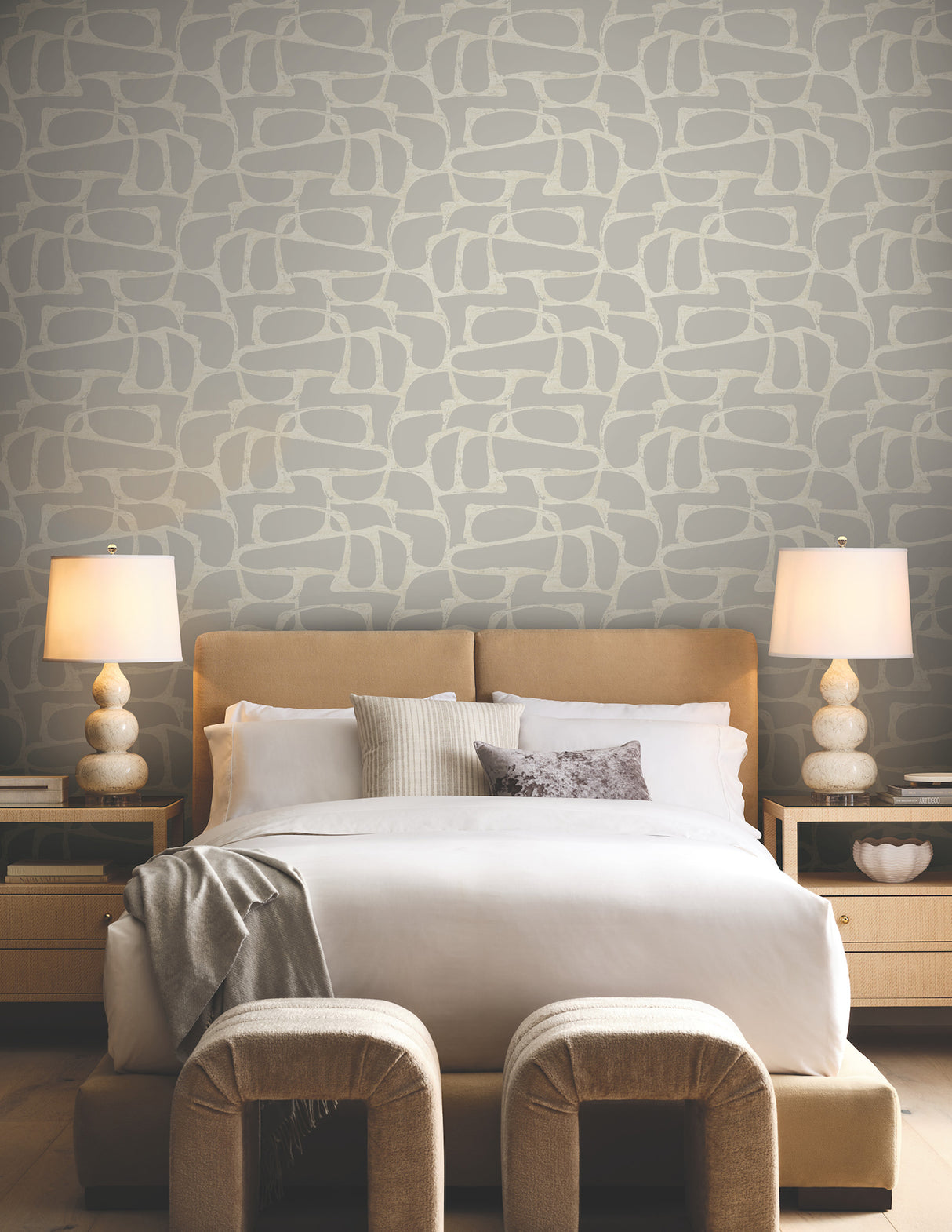 Craftsman Geometric Taupe by Candice Olson Wallpaper – York Designer Series DF3354