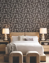 Craftsman Geometric Mocha by Candice Olson Modern Geometric Wallpaper – York Designer Series DF3355