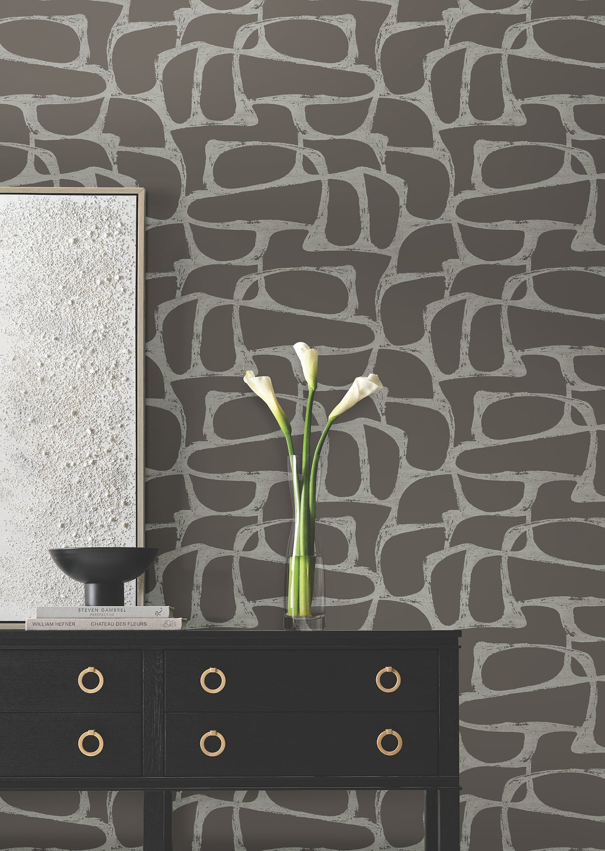 Craftsman Geometric Mocha by Candice Olson Modern Geometric Wallpaper – York Designer Series DF3355