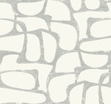 Candice Olson Craftsman Geometric White & Silver Wallpaper DF3356