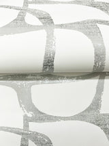 Craftsman Geometric White & Silver by Candice Olson Geometric Wallpaper – York Designer Series DF3356