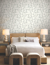 Craftsman Geometric White & Silver by Candice Olson Geometric Wallpaper – York Designer Series DF3356