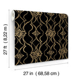 Pirouette Black & Gold by Candice Olson Damask Wallpaper – York Designer Series DF3371
