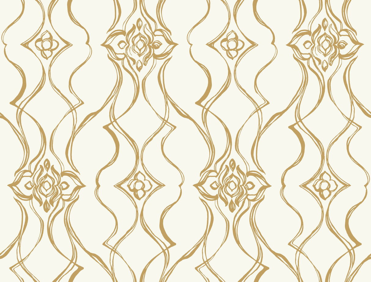 Pirouette White & Gold wallpaper by Candice Olson, DF3372