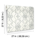 Pirouette White & Silver by Candice Olson Traditional Metallic Non Woven Damask Wallpaper – York Designer Series DF3373