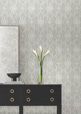 Pirouette Grey by Candice Olson Damask Wallpaper – York Designer Series DF3374