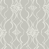 Candice Olson Pirouette Grey sketched damask wallpaper, 27 in x 27 ft roll